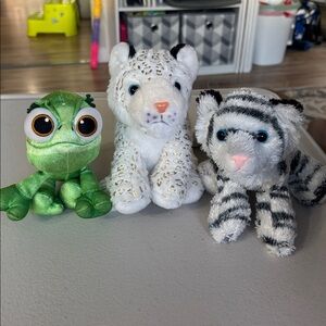 Plush Animal Toy Set - Green, Purple, White